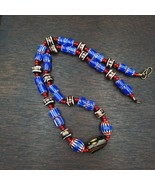 Collana di perle in vetro chevron blu stile veneziano cuore bianco vinta... - €29,52 EUR Collana di perle in vetro chevron blu stile veneziano cuore bianco vinta... - €29,52 EUR