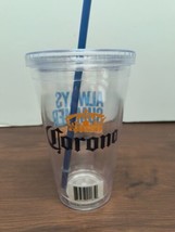 Glass Travel Corona Beer Plastic Tumbler with Straw - £8.78 GBP