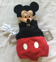 Disney Store Mickey Mouse Baby Bodysuit Costume w/ Hat Gloves 3-6Mo New W/T - £30.36 GBP
