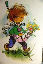 Adolf KORSCH VERLAG Postcard Munchen Boy with Flowers Lamb - Unposted Art - £7.98 GBP