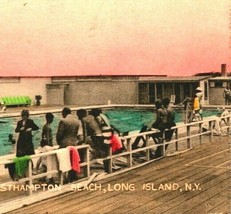 Swimming Pool Swordfish Club Westhampton Long Beach NY 1946 Postcard - £9.07 GBP