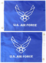 U.S. Air Force Wings Blue 12&quot;X18&quot; Double Sided Nylon Embroidered Boat Flag Grmts - £18.97 GBP