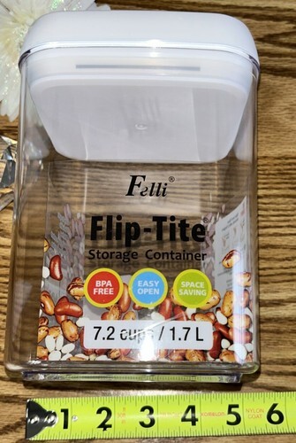 Felli Flip Tite 1.7L Airtight Food Storage Container Clear 7.2 Cups (See Pics) Item image 2