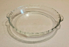 Pyrex 10&quot; Pie Plate Glass Crimped Fluted Inner Rim Ovenware 229 G-30 24 ... - $14.80