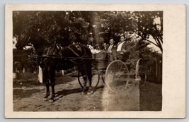 RPPC Two Handsome Men In Horse Drawn Buggy Real Photo Postcard T23 - £7.43 GBP