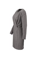 CAbi Womens Charcoal Gray Put-On Faux Wrap Stretch Dress, Size S Small NEW - £39.52 GBP