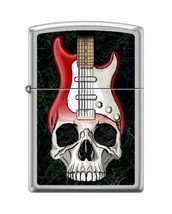 Skull &amp; Guitar Design&quot; Street Chrome Finish  Zippo Lighter - £26.70 GBP