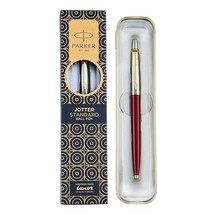 Parker Jotter Standard Gold Trim Ball Pen| Ink Color - Blue - £11.47 GBP