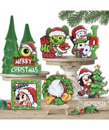 Uruney Merry Christmas Snowman Tiered Tray Decor Green 1 Count - €11,60 EUR