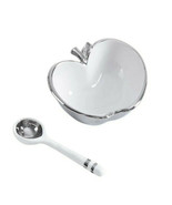The Apple SET2018 Serving Gift Set Ceramic Bowl w/ Spoon 7.25&quot; L White - $54.31 CAD