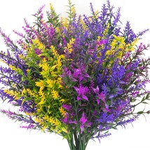 Teldrassil 18 Bundles Artificial Lavender Flowers Outdoor Uv Resistant Fake - $32.94