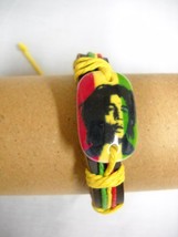 BLACK LEATHER RASTA RED GREEN YELLOW YOUNG BOB MARLEY YELLOW CORD TIES B... - $3.37