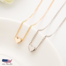Girl Gold Silver Tiny Heart Short Pendant Necklace Chain Love Lady Valentin Gift - £4.34 GBP+
