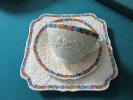 Crown DUCAL Compatible with England Trio Cake Plate Cup Saucer Gainsborough Patt - £50.87 GBP