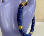 Blue and Gold Handmade Womens One Size Boho Fashion Bracelet - $7.87