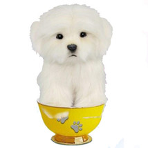 Realistic Dog Tea Cup Plush Toy 15cm - Maltese - £37.46 GBP