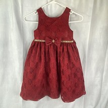 American Princess Girls Dress Red &amp; Gold Gems Christmas Party Size 6 - £22.90 GBP
