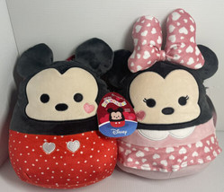 Mickey Mouse &amp; Minnie Mouse SQUISHMALLOWS Valentine’s Day Plush Toys 10” New - £26.05 GBP