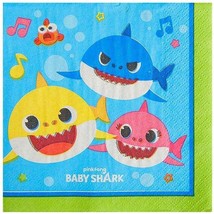 Baby Shark Dessert Napkins Birthday Party Supplies 16 Per Package New - £3.05 GBP