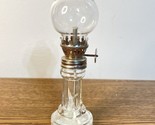 VINTAGE Miniature PARAFFIN OIL LAMP Clear Glass Column Pattern Very Cute - $11.75