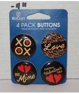 WinCraft Valentines Day 4 Pack of Small buttons Be Mine Love Hearts Red - €8,44 EUR