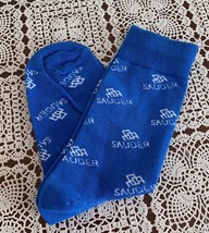 SAUDER Family Name Personalized  Ladies Crew Socks Blue One Size Brand New - £9.40 GBP