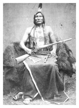 Chief Touch The Clouds Native American Leader Holding Rifle &amp; Pistol 5X7 Photo - £6.67 GBP