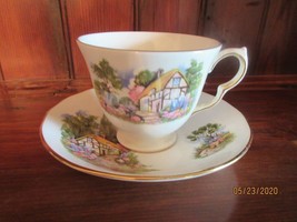 QUEEN ANNE ENGLISH BONE CHINA CUP AND SAUCER OF THATCHED ROOF COTTAGE AN... - £11.21 GBP