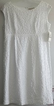 Michael Kors White Swirl Embroidery Cotton Dress 12 L New - £47.40 GBP