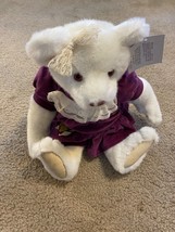 Gund Bialosky Suzie 10” Seated Bear With Tags 1984 Purple Cream Victorian - £11.84 GBP