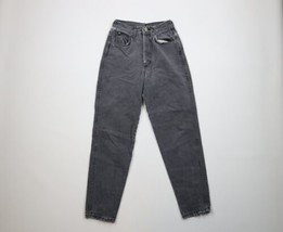 Vintage 90s Streetwear Womens 5 Distressed Tapered Leg Denim Jeans Black... - $54.47 CAD