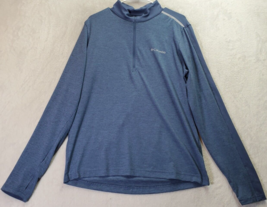 Columbia Sportswear Golf Shirt Mens Medium Blue Polyester Long Sleeve 1/... - $18.43