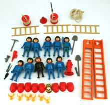 Vintage 1985 Playmobil Fireman 40+ piece Set includes 10 Rescue Figures ... - $56.99