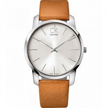 Calvin Klein K2G21138 Watch Men&#39;s Swiss City Brown Leather Strap - £107.51 GBP