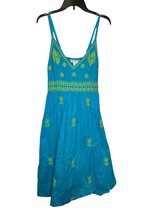 Gretchen Scott Womens Sun Dress Embroidered Spagetti Strap Fiesta Time Medium - £35.59 GBP