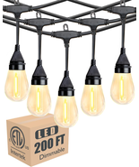 200FT Outdoor String Lights, LED Bistro String Lights with Shatterproof ... - $85.52