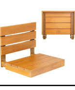 Wool &amp; Ray Folding Teak Shower Bench, Wall Mounted, Solid Fold Up Shower... - $60.80 CAD