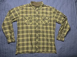 Kuhl Eluxur Ionik Pearl Snap Western Shirt Green Plaid Long Sleeve Men&#39;s XL - $24.75