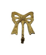 Vintage Brass Ribbon Bow Shaped Wall Hanging Hook - £10.16 GBP