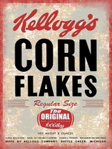 Kelloggs Corn Flakes Healthy Cereal Vintage Style Ad Metal Sign - £23.94 GBP