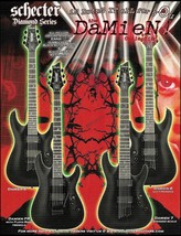 Schecter Damien Collection 6 &amp; 7 string black guitar advertisement 2004 ad print - £3.38 GBP