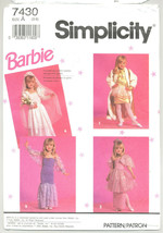 Simplicity Sewing Pattern 7430 Barbie Girls Princess Gown Costume Size 3 4 5 6 7 - £10.27 GBP