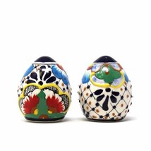 Salt and Pepper Shaker Handmade Pottery Spice Shakers, Dots And Flowers - £18.98 GBP