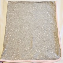 Carters Precious Firsts Gray Pink w White Polka Dots Baby Blanket Cotton - £13.01 GBP