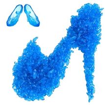 Fashion Doll Dress-Up-10 Pairs Blue Glass Slippers-for Fashion Dolls - £3.92 GBP