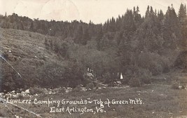 &quot;Lawler&#39;s Camping Grounds&quot; Top of Green Mountains East Arlington VT RPPC - £11.04 GBP