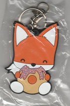 Bellzi Foxxi the Cute Orange Fox Eating a Donut Vinyl Keychain - £23.56 GBP