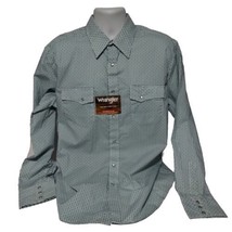 NEW Wrangler Wrancher Shirt Pearl Snap Mens Large Geometric Long Sleeve - £19.80 GBP