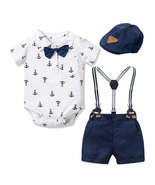 Baby Boy Gentleman Clothes Printed Triangle Romper - £28.85 GBP+