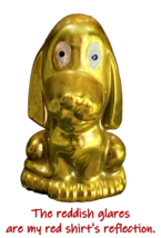 Vintage Ceramic Hound Dog Puppy Gold Painted 3.5” Japan Figure Big Eyes ... - £6.08 GBP